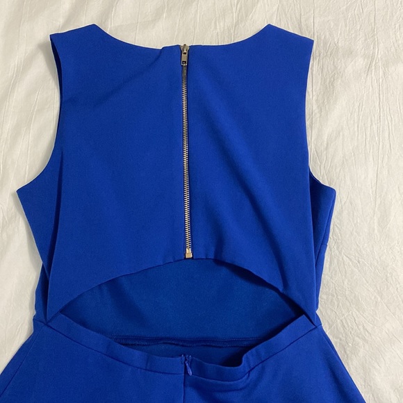 Like new!! Lulus JUST US ROYAL BLUE SKATER DRESS - Picture 5 of 6